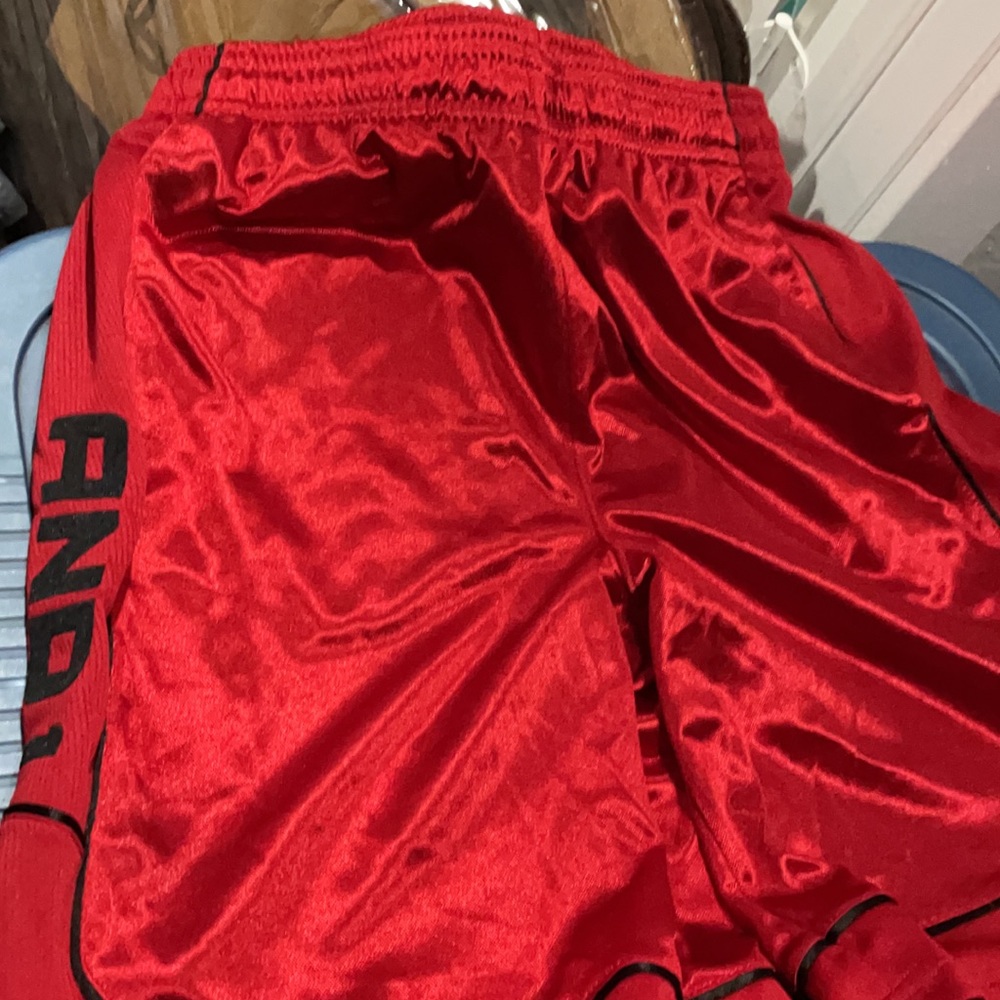 Men’s red medium AND1 basketball shorts